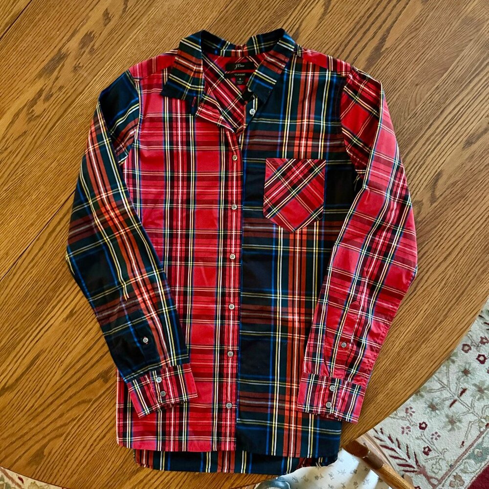 J CREW MULTI PLAID SHIRT